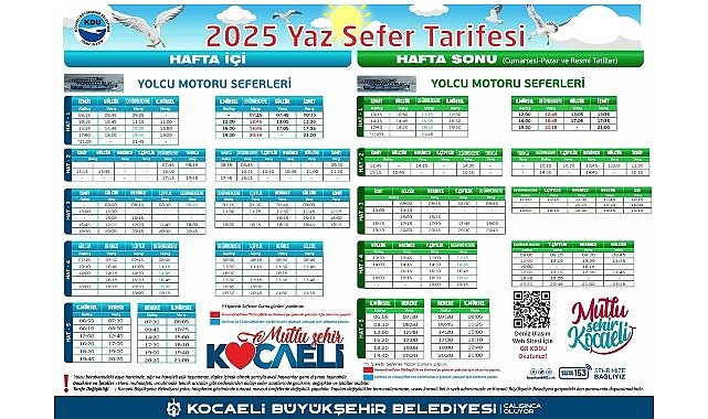 Deniz ulaşımında 110 seferle yaz tarifesi başlıyor