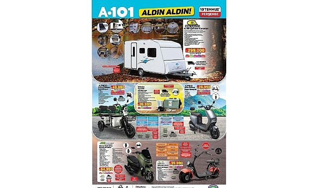 A101 10 Temmuz İtibarıyla Moped, Karavan ve Teknolojik Ürünleri Tüketicilere Sunuyor