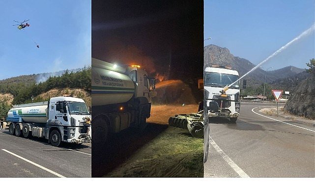 İnegöl Belediyesi’nden Yangın Bölgesindeki Söndürme Çalışmalarına Destek