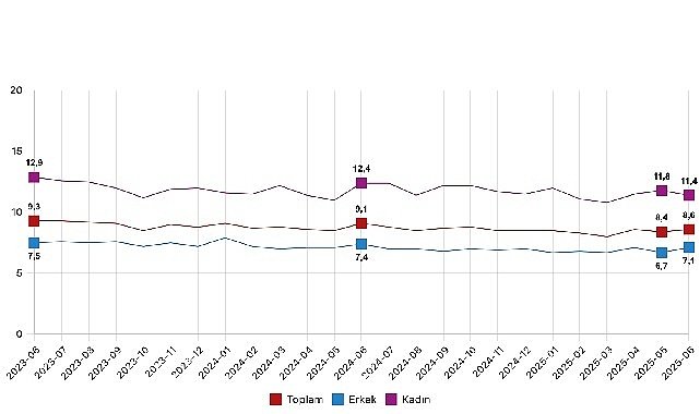 Mevsim etkisinden arındırılmış işsizlik oranı yüzde 8,6 seviyesinde gerçekleşti