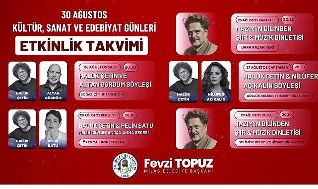 Kültür Sanat ve Edebiyat’ın Kalbi Milas’ta Atacak