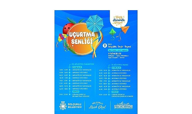 Selçuklu Seyir Tepesi hafta sonu uçurtma şenliğine ev sahipliği yapacak