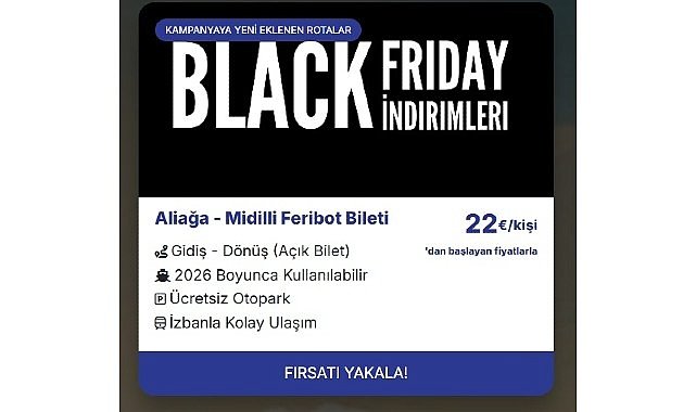 Aliağa- Midilli Seferleri İçin Özel Kasım Ayı Fırsatları Başladı