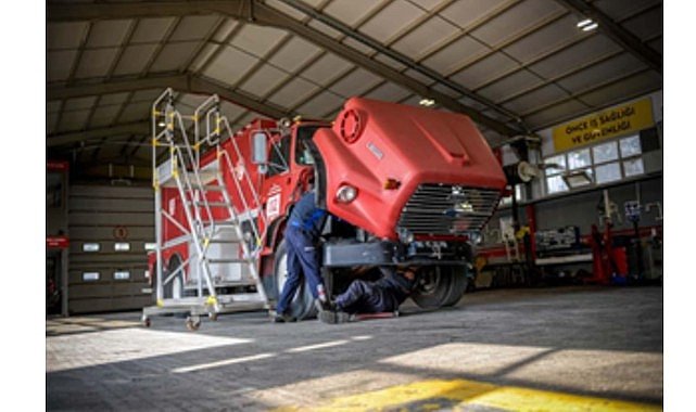 İtfaiye araçlarının bakım üssü: Mekatronik Atölyesi