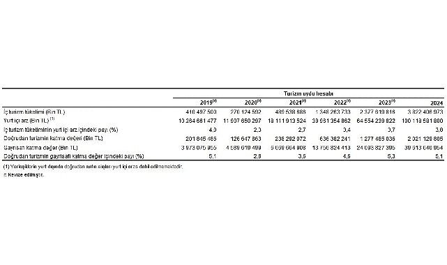 Turizm Uydu Hesabı, 2024