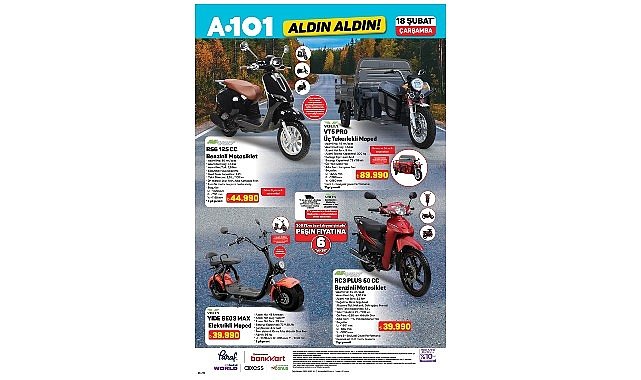 18 Şubat’ta A101’de Mobilite Ürünleri Öne Çıkıyor