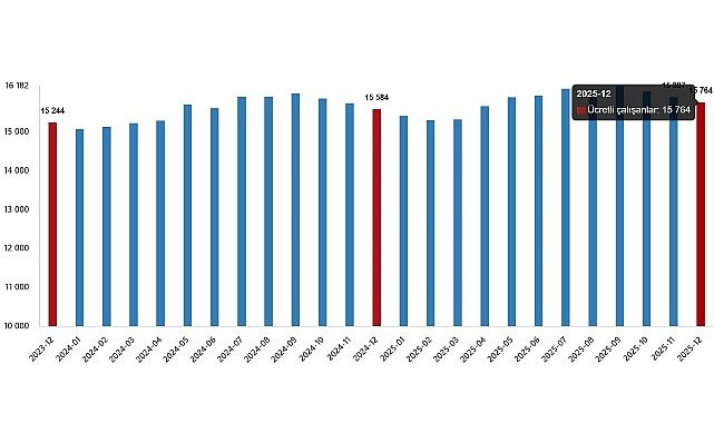 Ücretli Çalışan İstatistikleri, Aralık 2025