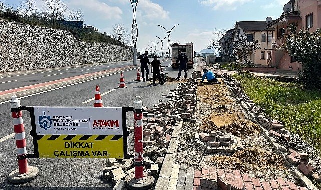 Başiskele’de tretuvar yenileme çalışmaları tamam
