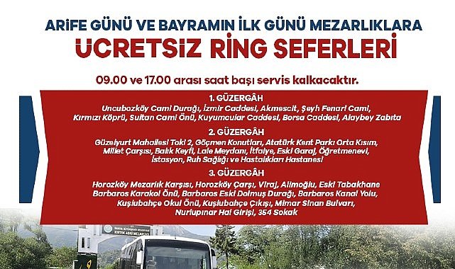 Büyükşehir’den Bayram’da Mezarlıklara Ücretsiz Ulaşım Hizmeti