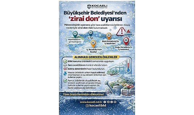 Büyükşehir’den üreticilere “zirai don” uyarısı