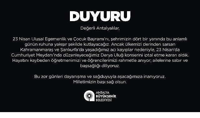 Derya Uluğ konseri iptal edildi