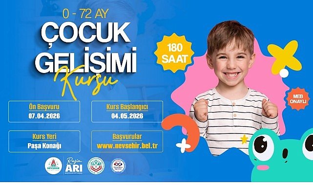 Nevşehir Belediyesi’nde “0-72 Ay Çocuk Gelişimi” Kursu Açılacak