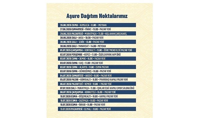Antalya Büyükşehir Belediyesi’nden Muharrem Ayı boyunca aşure ikramı
