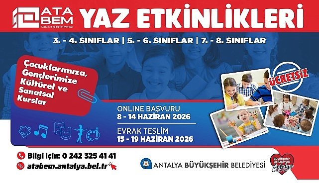 ATABEM yaz etkinlikleri kayıtları başlıyor