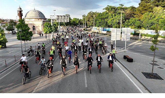 Avrupa Bisiklet Başkenti Konya’da Şehir Merkezi ve 28 İlçede Aynı Anda Binlerce Bisikletsever Pedal Çevirdi